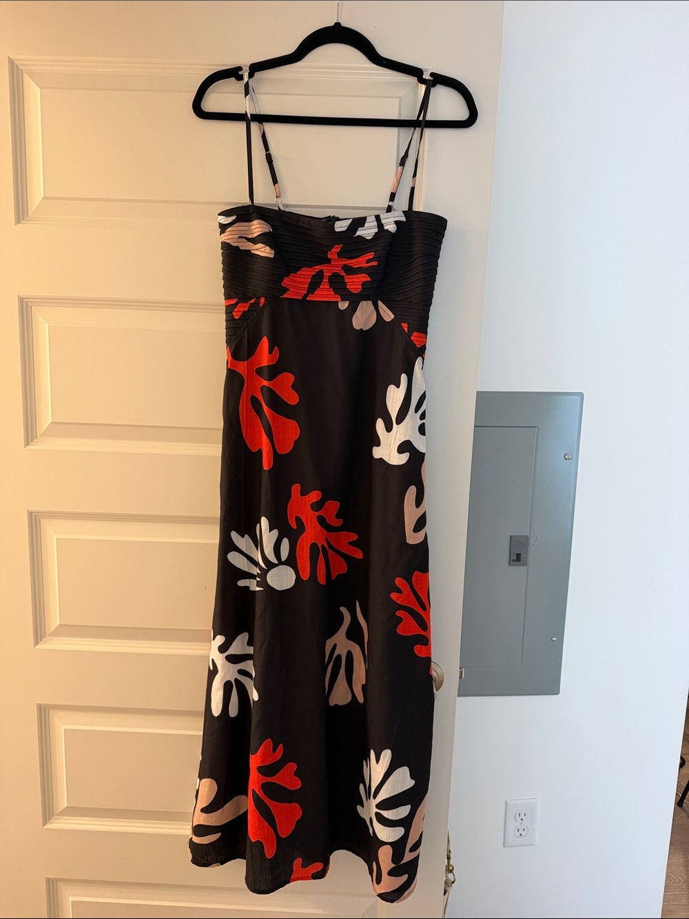 Black Floral Print Maxi Dress